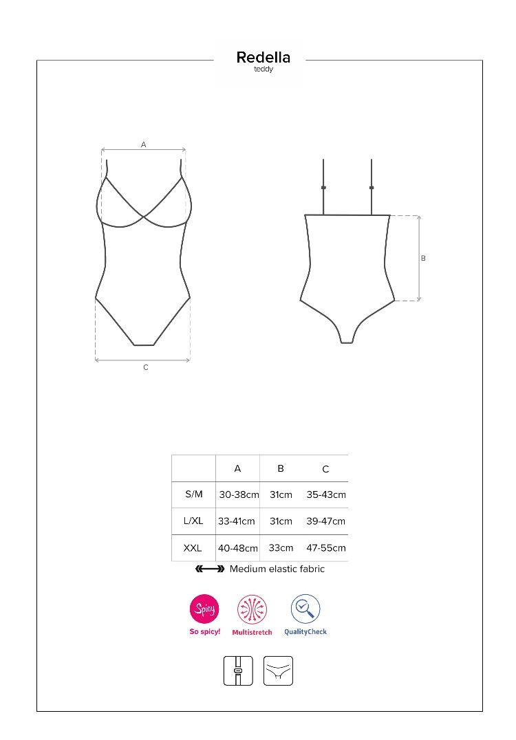 Obsessive - Redella 開檔連身內衣 - 黑色 - S/M 照片-9