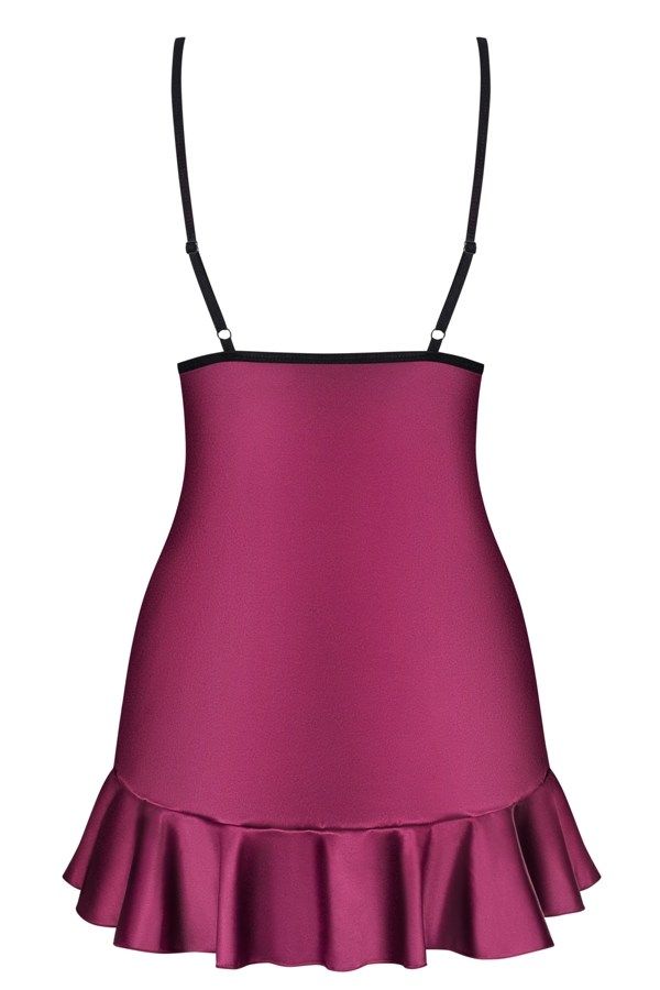 How would you like to spend this evening with him? We bet yo... Obsessive - 845-CHE-5 Chemise & Thong - Pink - S/M photo-8