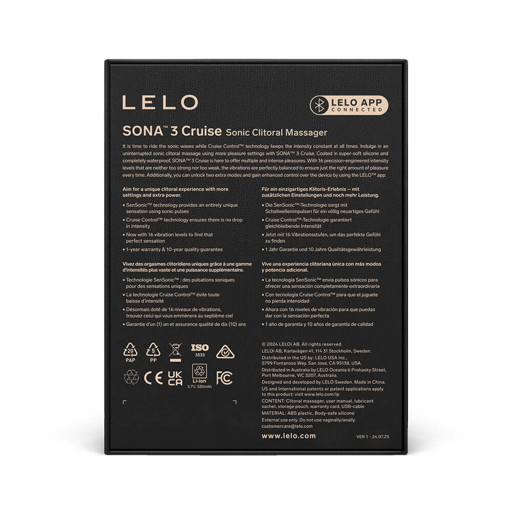 Lelo Sona Cruise 声波脉动阴蒂按摩器第三代以其尖端的声波科技带来前所未有的全新体验,并结合了创新... Lelo - Sona Cruise 3 声波脉动阴蒂按摩器第三代 - 梅子紫 照片-8