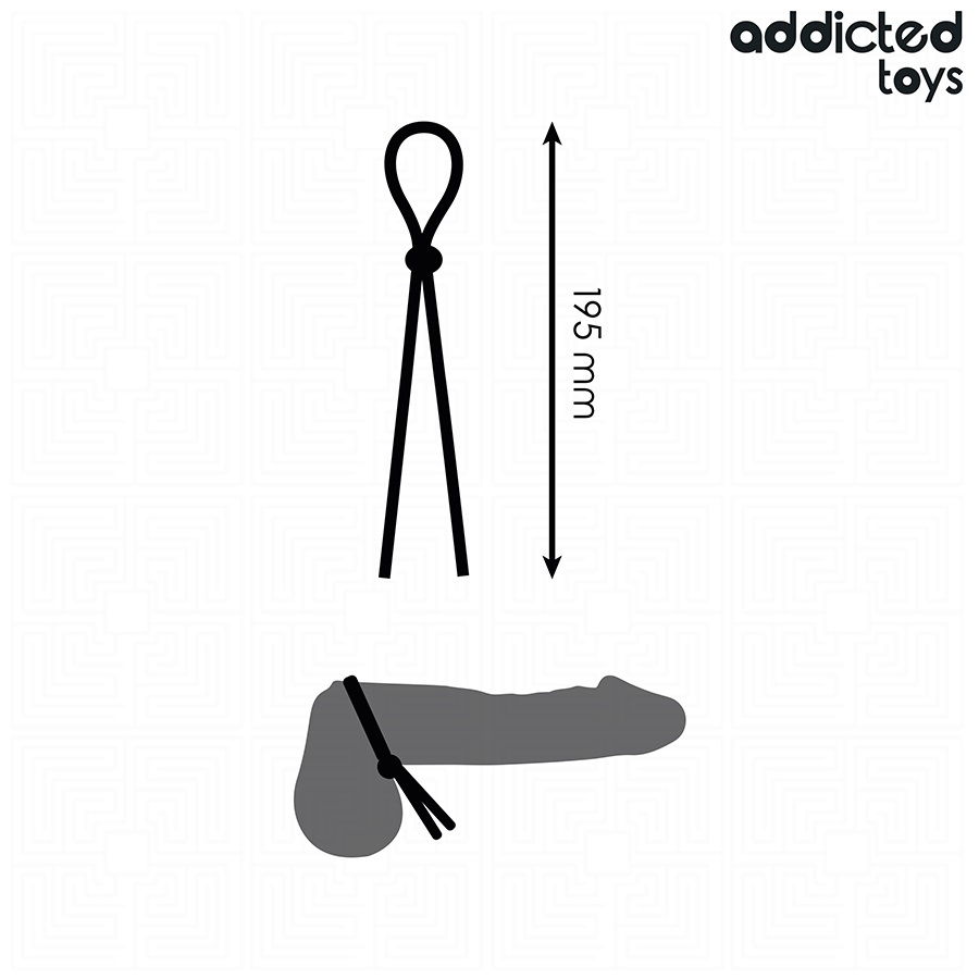 The Addicted Toys Single Loop Silicone Penis Rope is designe... Addicted Toys - Simple Lasso Cock Ring - Black photo-5