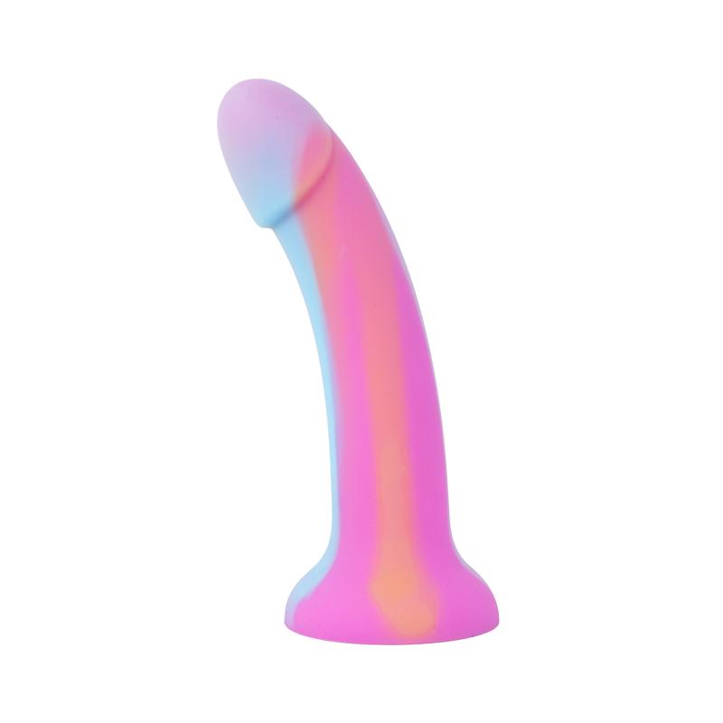 Easytoys - Glow Candy Swirl Dildo 19cm - Pink photo-4