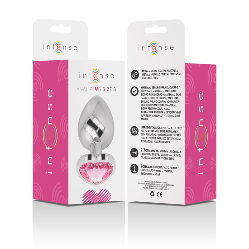 Let your buttocks shine with the anal plug from Intense, dec... Intense - Metal Heart Gem Plug S - Pink photo-7