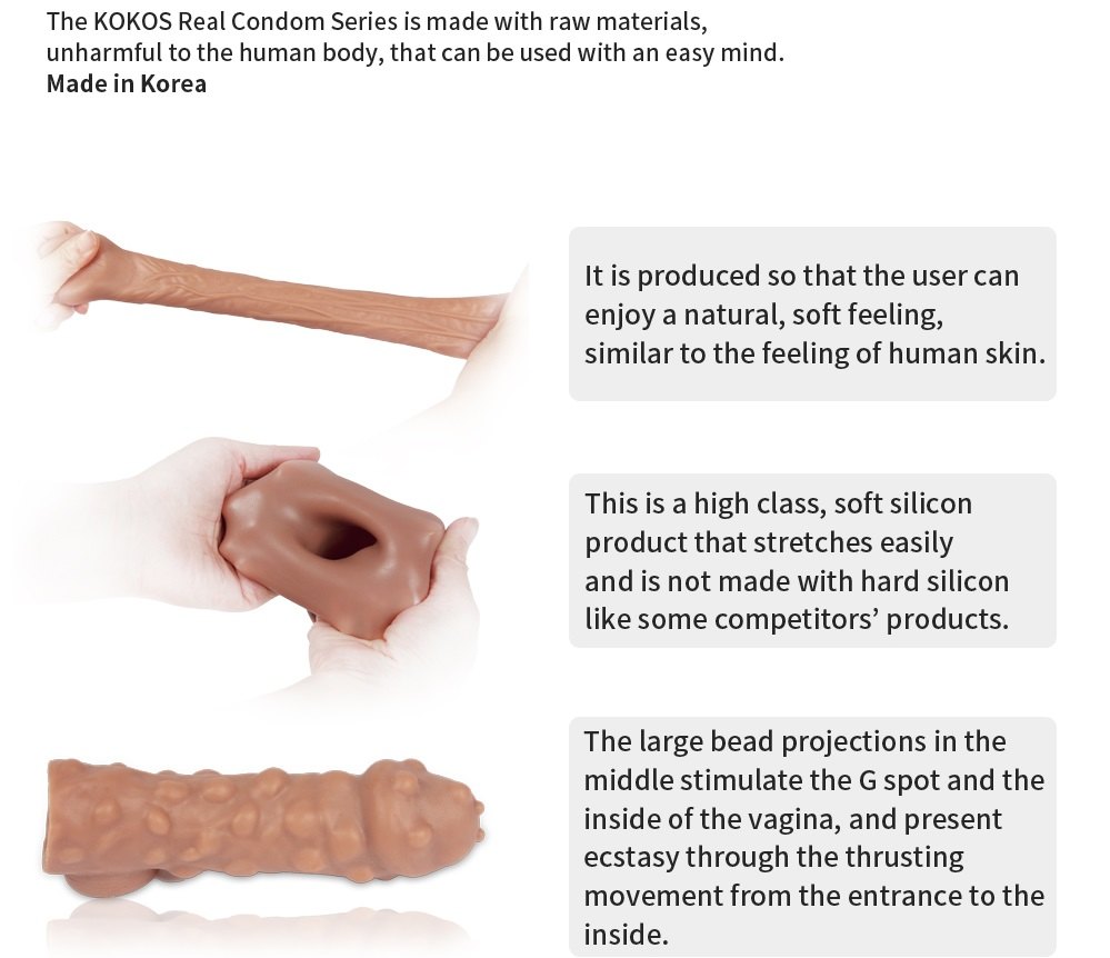 Penis Sleeve #2 is very elastic nozzle on the penis, tightly... Kokos - Penis Sleeve #2 L - 43x54x165mm photo-9