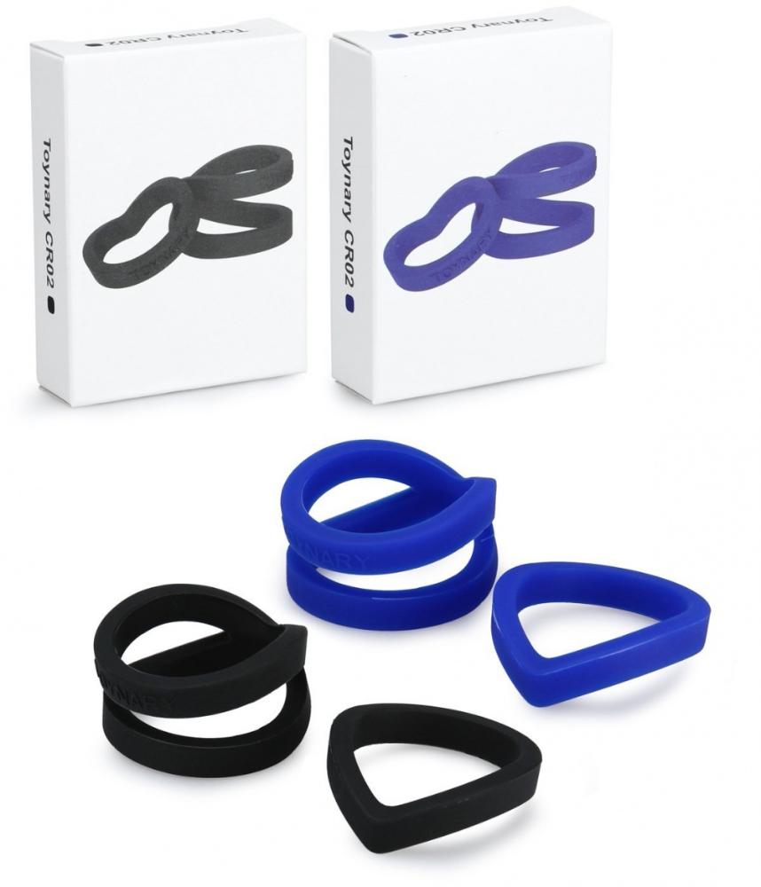 This set of Toynary cock rings are very Strong! Made of medi... Toynary - CR02 Cock Rings - Blue photo-7