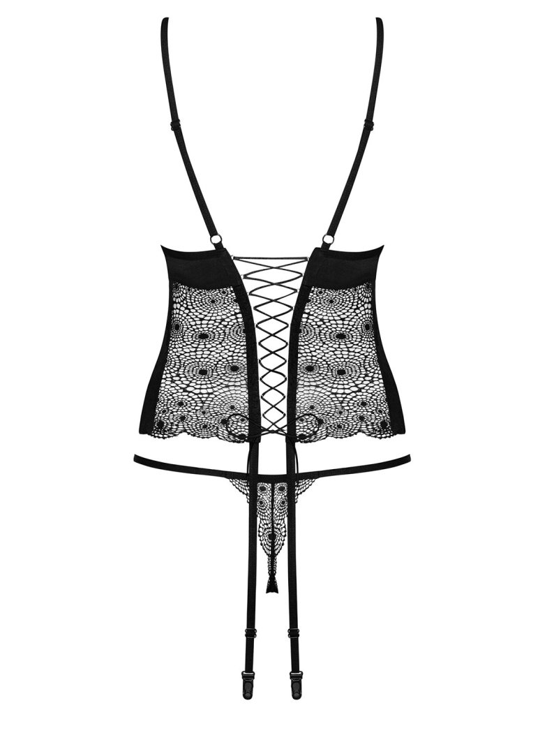 Sharlotte is an extremely feminine, eye-catching corset. We ... Obsessive - Sharlotte Corset & Thong - Black - S/M photo-8
