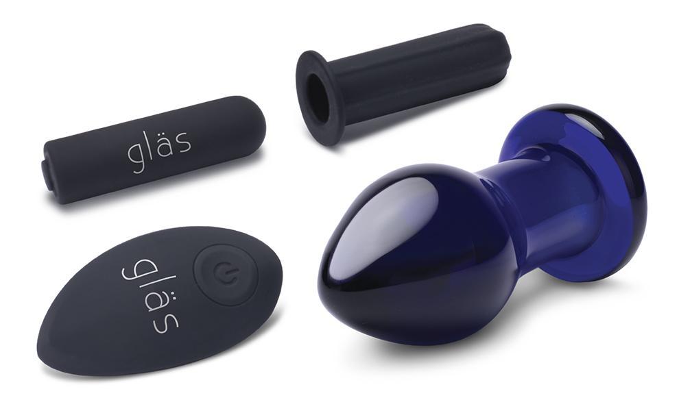 Begin your venture into backdoor play with a beginners-frien... Glas - 3.5'' Vibrating Butt Plug photo-5