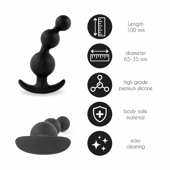 Plugz is a series of beautiful butt plugs that are made of h... FeelzToys - Plugz Butt Plug Nr. 4 - Black photo-3