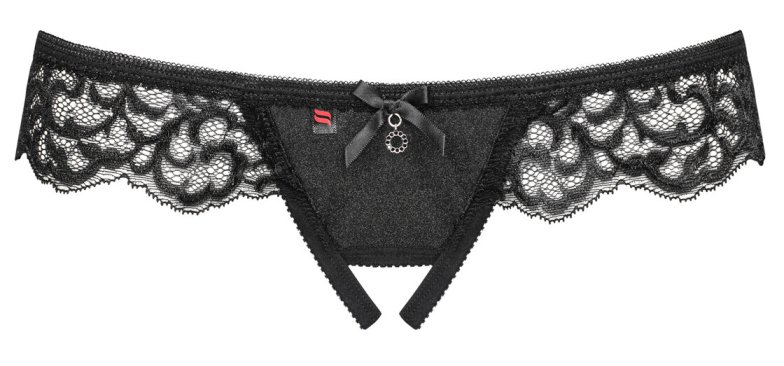 You’ve found naughty panties for a pleasurable night with yo... Obsessive - Laluna Crotchless Panties Mini - Black - S/M photo-7