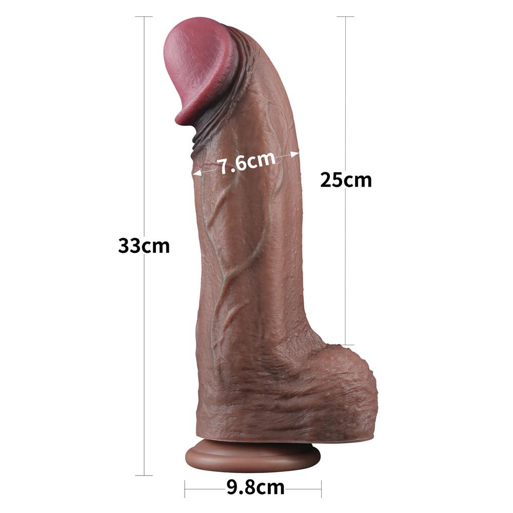 Built to deliver the most lifelike satisfaction, Love Toy Du... Lovetoy - 13" XXL Dual Layered Cock - Brown photo-9