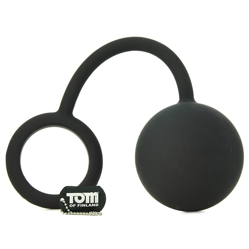 Combining cock and anal stimulation, this solid silicone toy... TOF - Silicone Cock Ring with Heavy Anal Ball photo-6