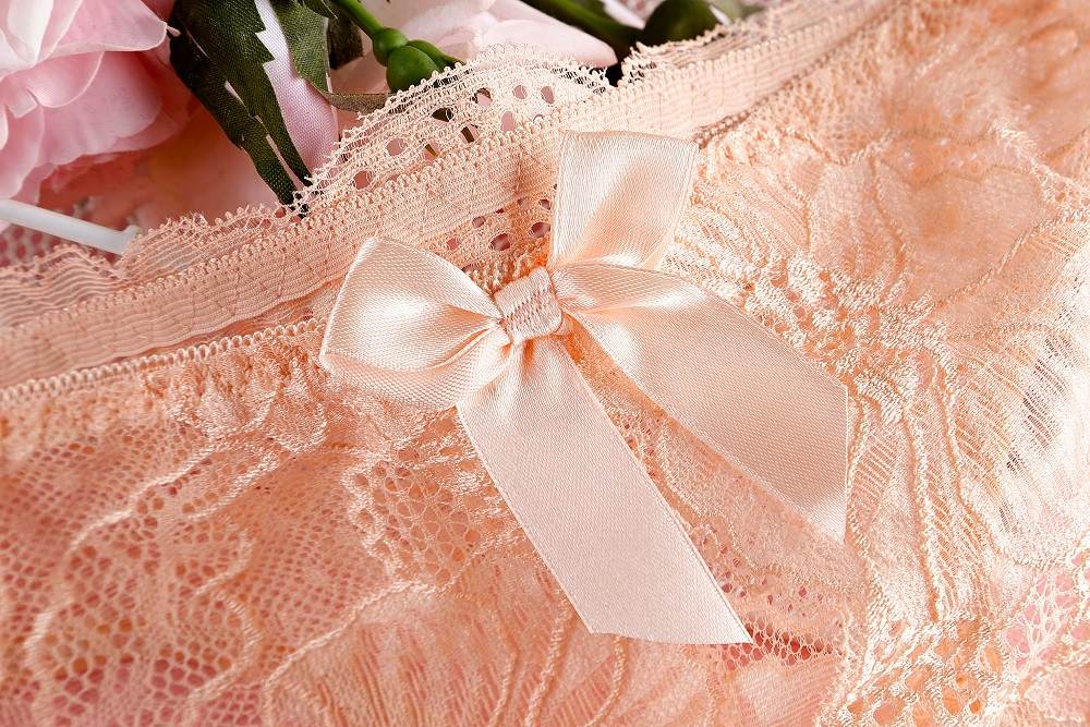 SB - 开裆蕾丝内裤 - 米色 照片-9