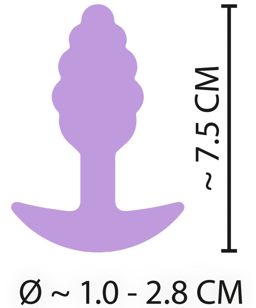 The velvety soft Mini Butt Plug from the popular Cuties rang... Cuties - Grooved Mini Butt Plug - Purple photo-7