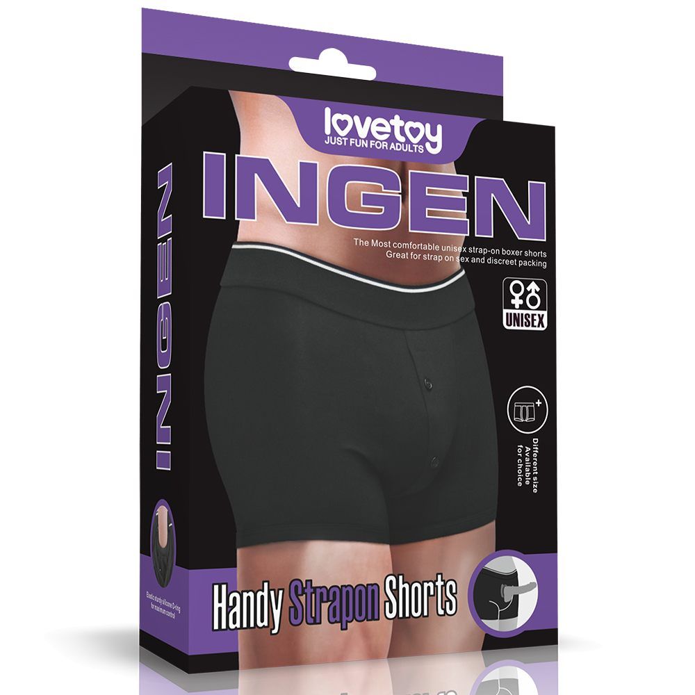 These Unisex Classic breathable cotton boxers are Comfortabl... Lovetoy - Strapon Shorts For Sex - Black - M photo-10