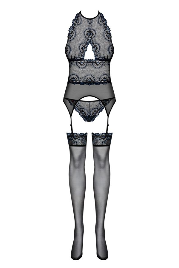Oriental, incredibly feminine corset!
sophisticated cut - n... Obsessive - Oriens Corset & Thong - Black - L/XL photo-7