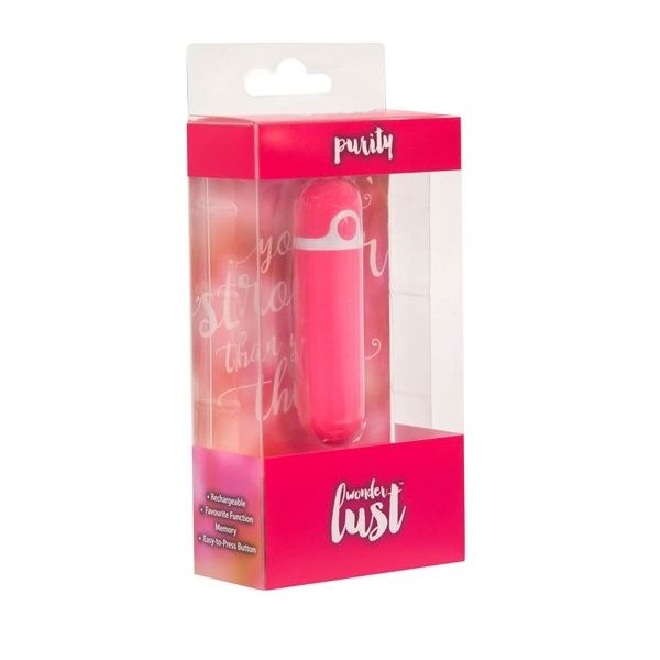 The Wonderlust Purity Sex Toy bullet is pure power! This rec... Wonderlust - Purity Rechargeable Bullet - Pink photo-9