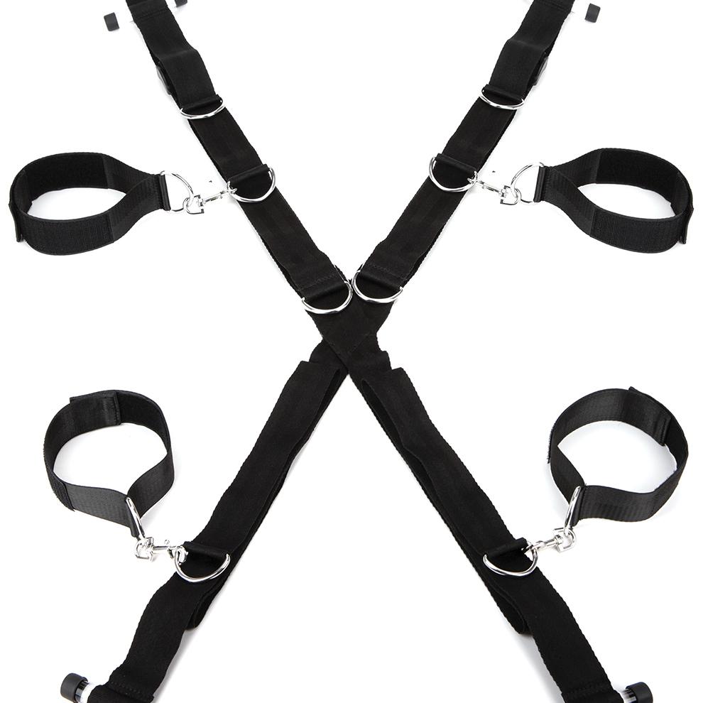 The Saint Andrew’s Cross is a common piece of equipment that... Lux Fetish - Over The Door Cross w/Cuffs photo-4
