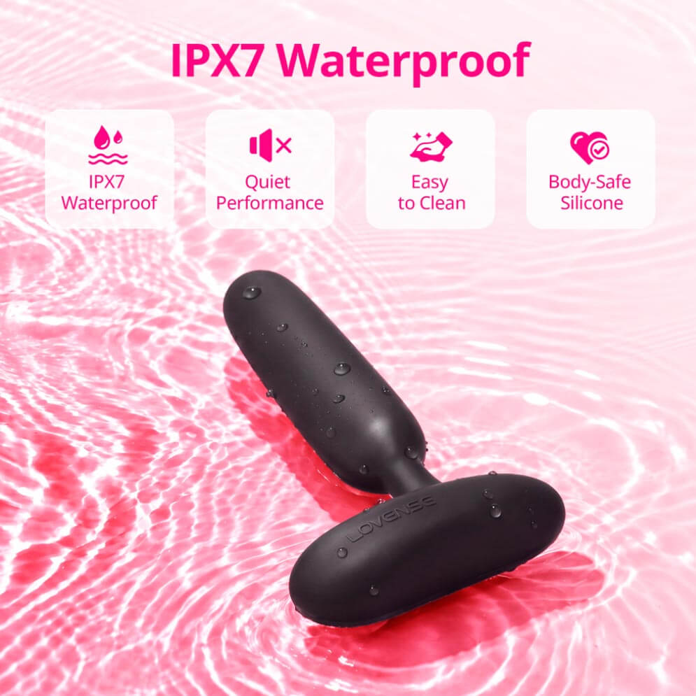 Lovense - Glint APP Vibro Butt Plug - Black photo-11