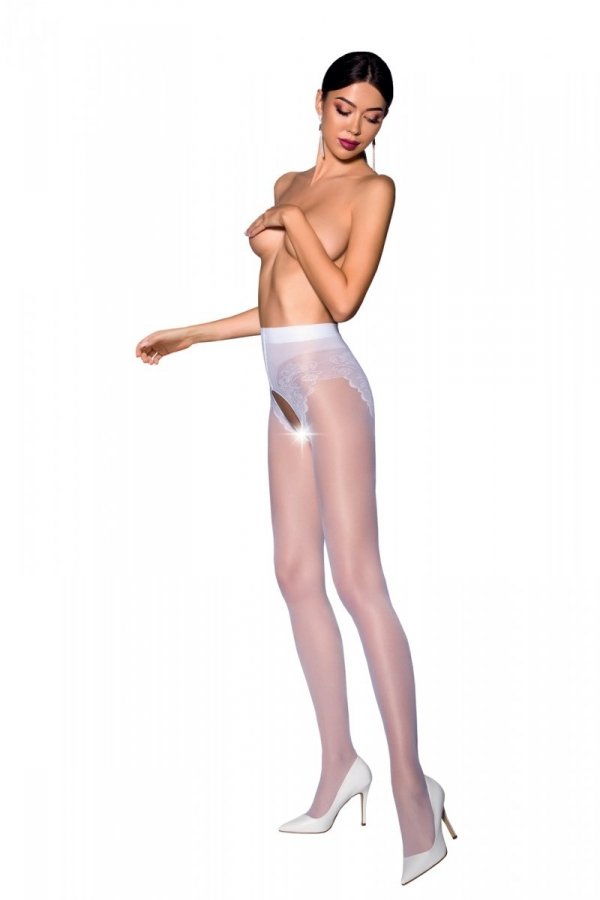 Passion - Tiopen 006 Pantyhose - White - 3/4 photo