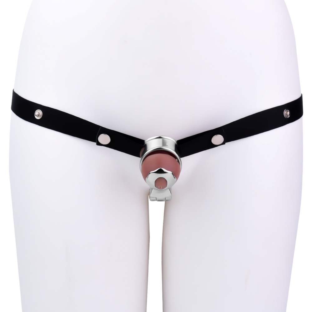 FAAK - Metal Chastity Cage 341 w Belt - Black photo-10