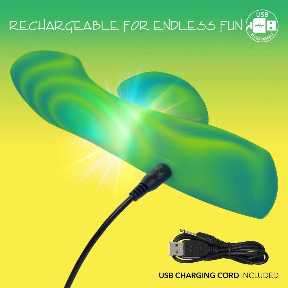 CEN - Twilight Tease LED Rabbit Vibrator - Green 照片-5