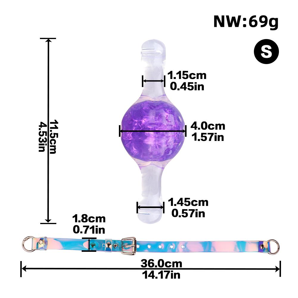 FAAK - Bead Lock Ball Gag S - Purple photo-12