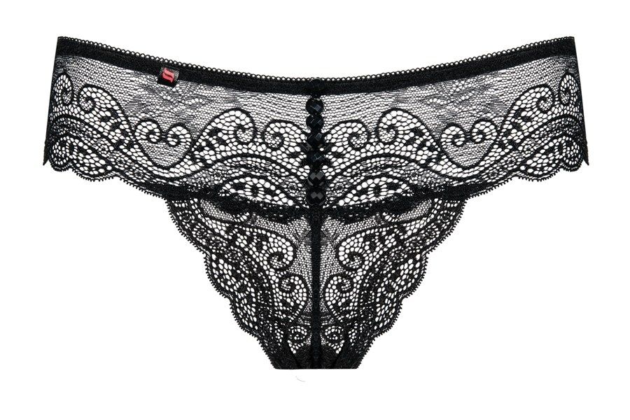 Smile and shine! With this fabulous thong every minute feels... Obsessive - Miamor Thong - Black - S/M photo-7