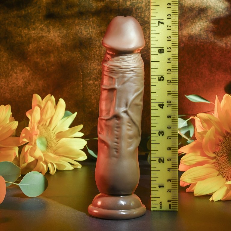 This beautifully crafted realistic dong has a soft and squis... Evolved - 7" Realistic Dong - Dark photo-6