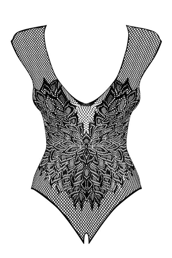 Elastic fishnet, naughty design and amazing pattern. What el... Obsessive - B112 Teddy - Black - XL/XXL photo-7