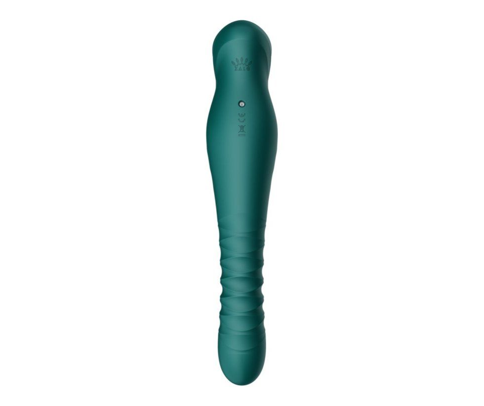 KING applies ZALO's breakthrough PowerThrust technology, org... Zalo - King APP Thrusting Vibrator - Turquoise Green photo-5