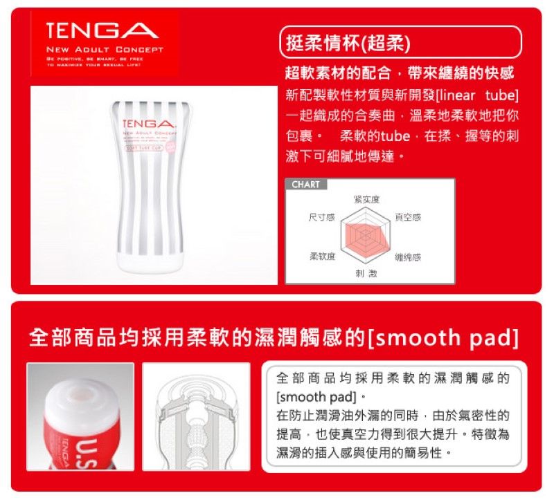 Tenga - 軟管飛機杯 - 白色柔軟型 照片-6