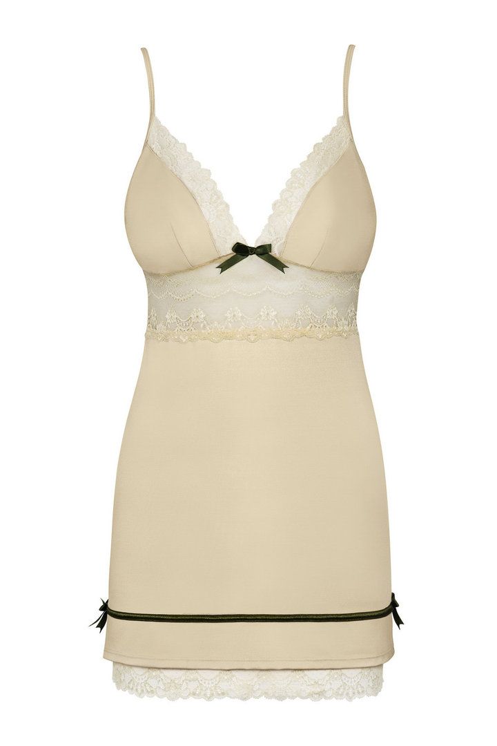 Wanna feel something sweeter than the sweetest caramel desse... Obsessive - Carmelove Chemise & Thong - Beige - S/M photo-7