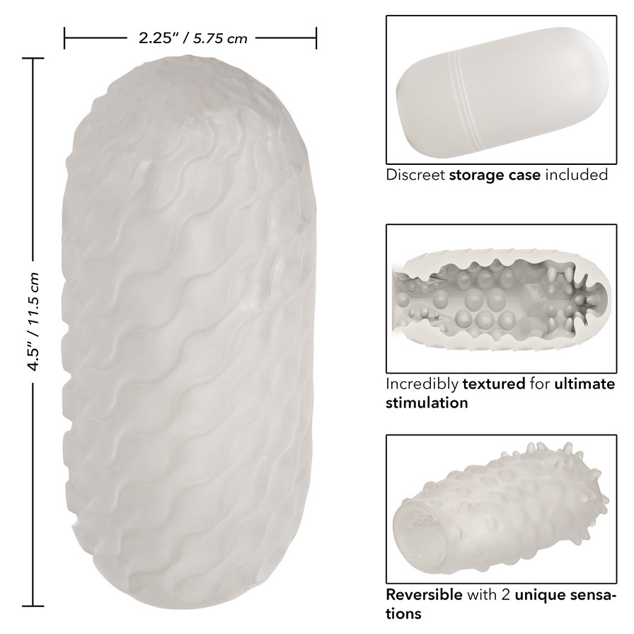 Endless pleasure is in your hands with the unbelievable Boun... CEN - Boundless Reversible Nubby Stroker - Clear photo-8