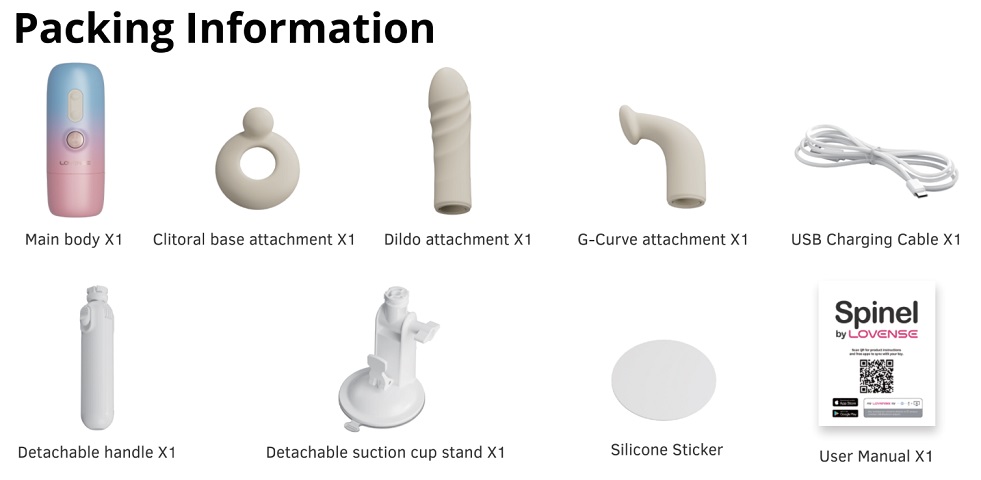 Designed to deliver targeted internal and external stimu... Lovense - Spinel APP Thrusting & Heating Dildo - Blue & Pink photo-19