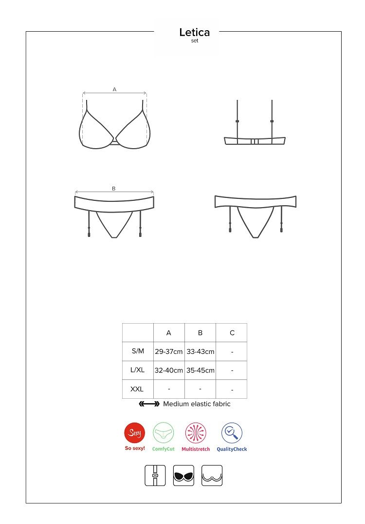 Sexy, elegant and very feminine – black set with a perfect, ... Obsessive - Letica 2 pcs Set - Black - S/M photo-9