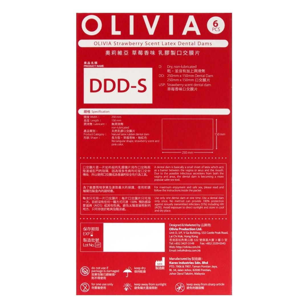 Olivia - Strawberry Scent Dental Dam 6's Pack Latex