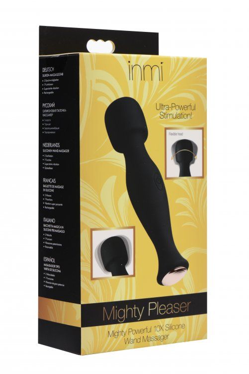 Miniature, but mighty! This petite and discreet wand massage... Inmi - Mighty Powerful 10X Silicone Massager - Black photo-5