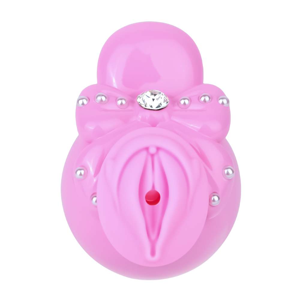FAAK - Bow Chastity Cage w Cock Plug - Pink photo-7