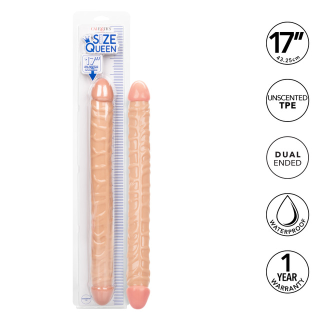 CEN - Size Queen 17" Double Dildo - Flesh photo-7