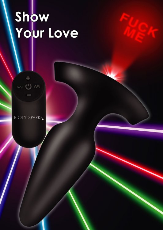 Send a message and extend an invitation with this red, laser... Booty Sparks - Laser Fuck Me Anal Plug S - Black photo-4
