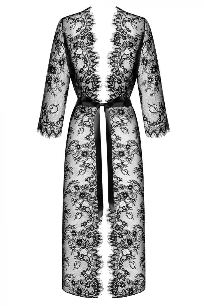 Obsessive - Lashy Peignoir - Black - S/M photo