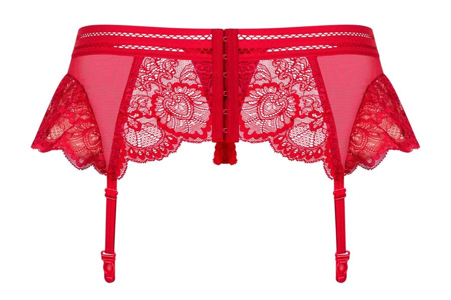 Obsessive - 853-GAR-3 Garter Belt & Thong - Red - S/M photo-8