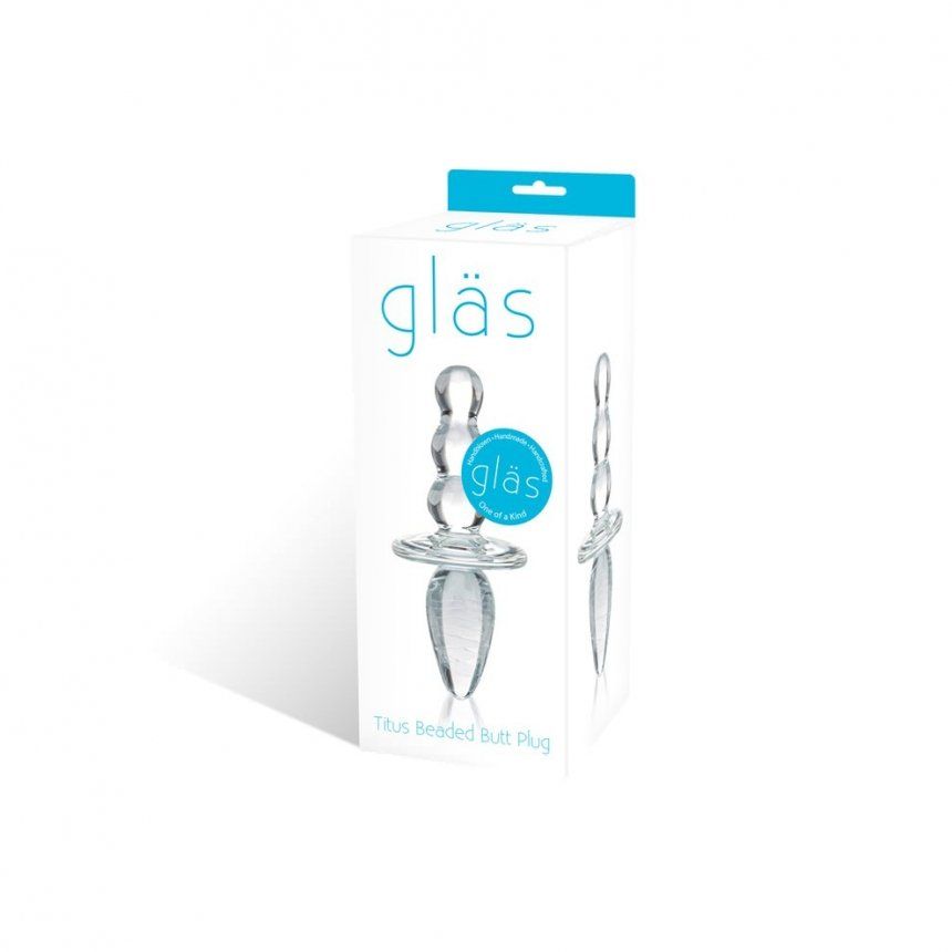 The smooth feeling of glass and its crystal clear look is ir... Glas - Titus Beaded Butt Plug photo-4