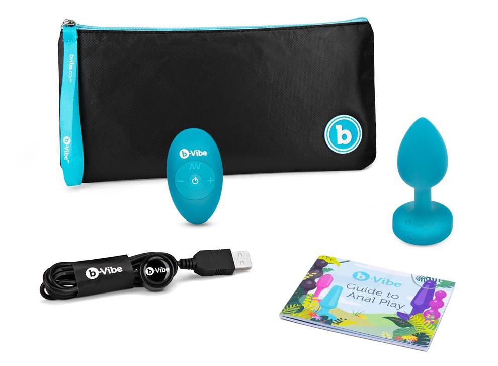 B-Vibe - Vibrating Jewel Plug S/M - Teal photo-7