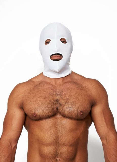 Mister B’s nice and tight fitting Lycra Hoods are made out o... Mister B - Lycra Hood Eyes & Mouth Open - White photo-3