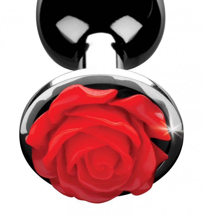 Beautify your booty with this shining red rose! Featuring a ... Booty Sparks - Rose Butt Plug M-size - Red photo-2