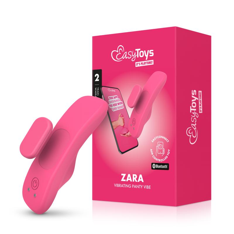 Easytoys -  Zara 應用程式控制 內褲陰蒂震動器 - 粉紅色 照片-12