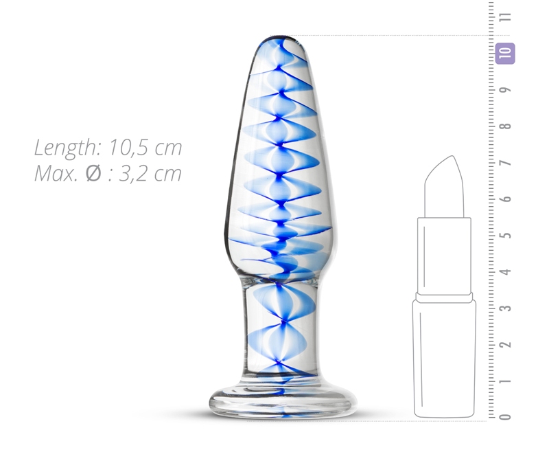 The plug is heavier and smoother than regular butt plugs and... Gildo - Glass Buttplug No.23 - Blue photo-3