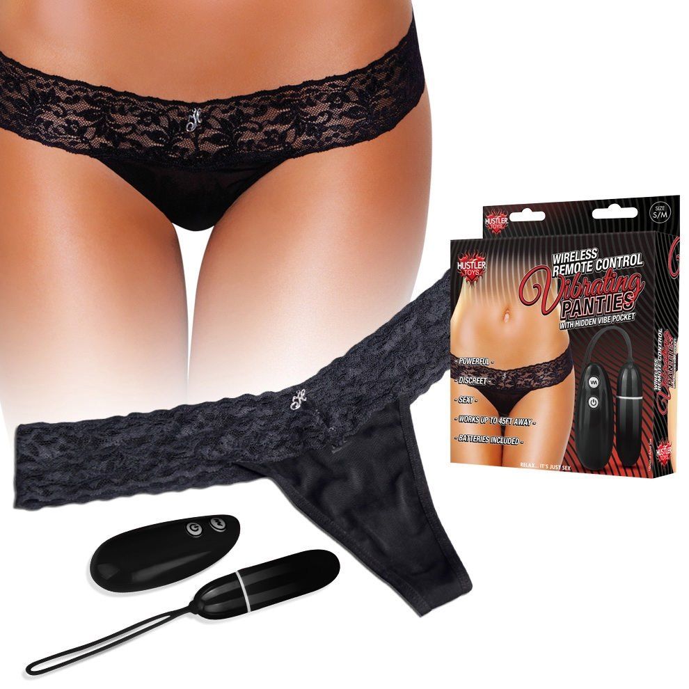 Get playful in public with Hustler Toys’ new Wireless Remote... Hustler - Wireless Remote Control Vibrating Panties - Black - SM photo-5