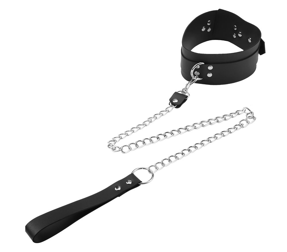 Set include collar with leash, hand cuffs, ankle cuffs and w... MT - Bondage Set w Waistband - Black photo-2