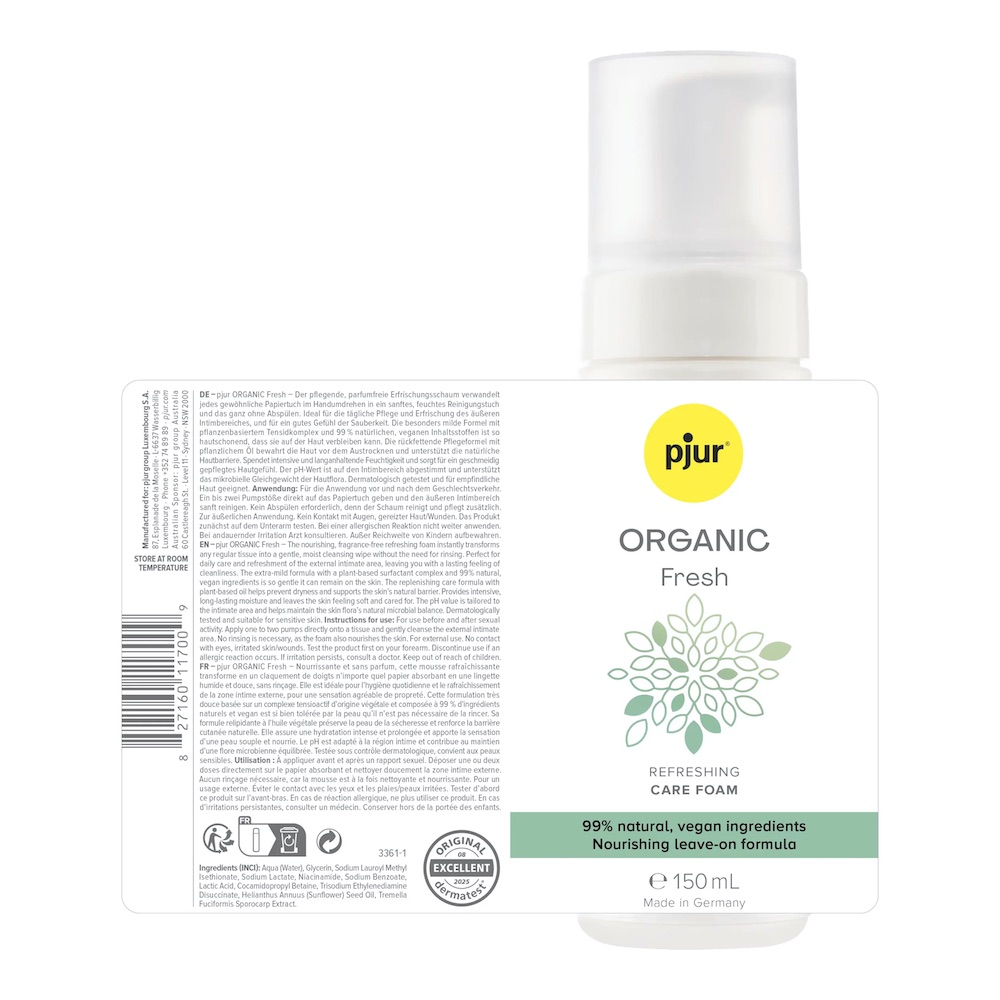 Pjur - 有機免沖洗無香精配方 - 私密處清潔&保濕泡沫 - 150ml 照片-2
